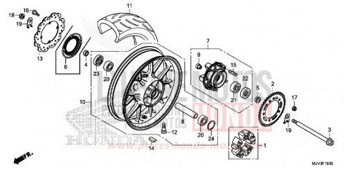 REAR WHEEL CBR500RAF de 2015